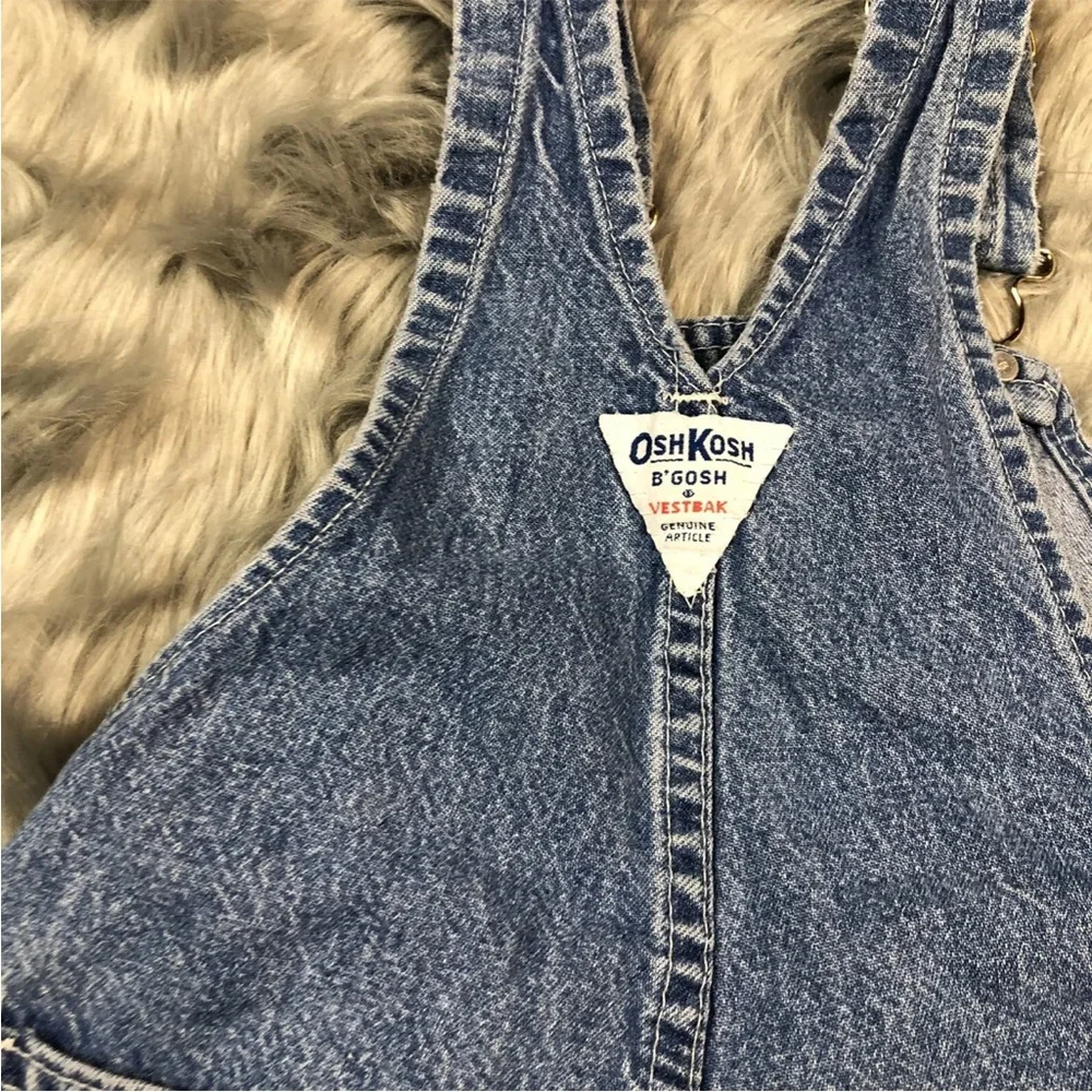 Vintage Oshkosh Bgosh Toddler Made USA Denim Distressed Worn Overalls